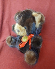 Vintage 1982 Rare Bear Second Generation Real Mink Fur Teddy Bear with Tag