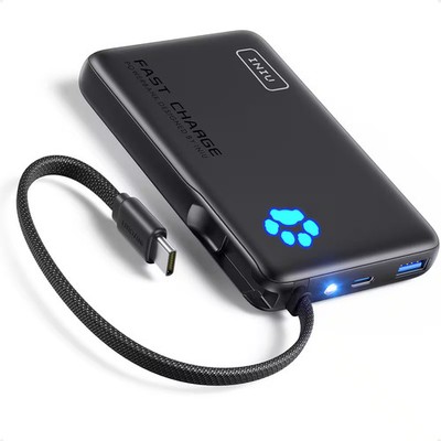 INIU - Portable Charger, Compact 10000mAh PD 45W Power Bank with Built-in Cab...
