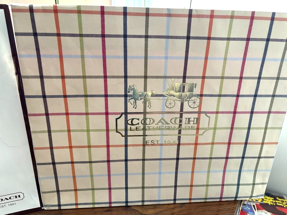 Coach Wristlet lot of 3 Gift Bag WHITE GLOSS LOGO  LARGE Handbag 16 X 13 X 7 - Image 4 of 4