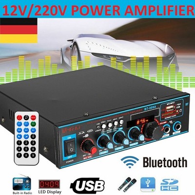 800W HiFi Endstufe Power Amp bluetooth Verstärker Stereo Amplifier 12V/220V DC D