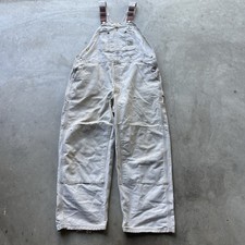 Carhartt Relaxed Fit Duck Bib Overalls Faded 40x32 Mens Workwear Double Knee