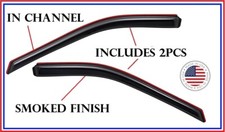 In Channel Rain Guards Smoked Window Visors FOR Dodge Ram 1500 2DR 2009-2018