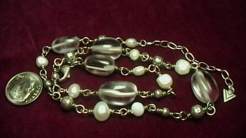 Silpada Freshwater Pearl Crystal Sterling Silver Bead Necklace .925 N1602 $69 - Picture 7 of 12