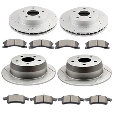 For 1999 - 2004 Jeep Grand Cherokee Front Rear Rotors Ceramic Brakes Pads Kit