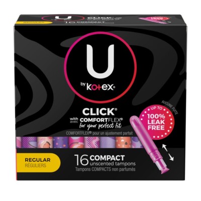 U By Kotex Click Super Premium Tampons Regular 16ct Compact