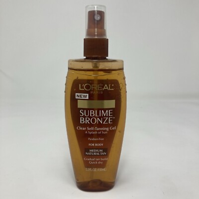 L'Oreal Paris Sublime Bronze Clear Self-Tanning Gel, Medium Natural Tan 5 Oz New