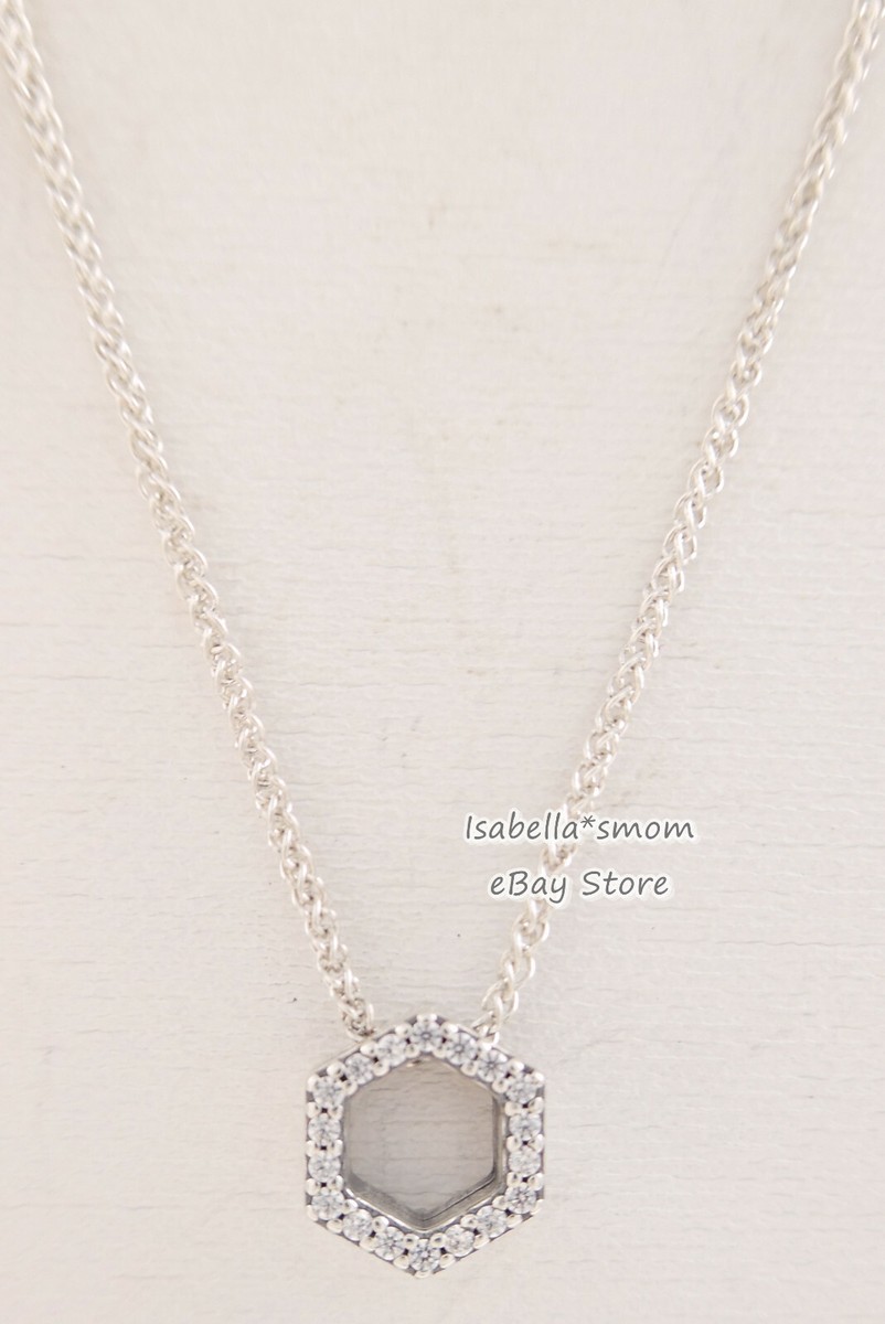SPARKLING HONEYCOMB Authentic PANDORA Hexagon COLLIER NECKLACE