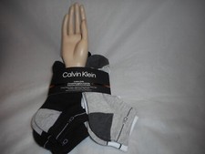 Calvin Klein 6 Pairs Women's Black/Grey N o Show Socks One Size