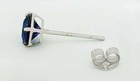 GENUINE 1.10 Cts BLUE SAPPHIRE STUD EARRINGS 14k WHITE GOLD - Free Appraisal — photo 4