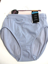 Bali HI CUT brief 3-Pack smoothing panties soft Nylon blue purple quartz  L/7