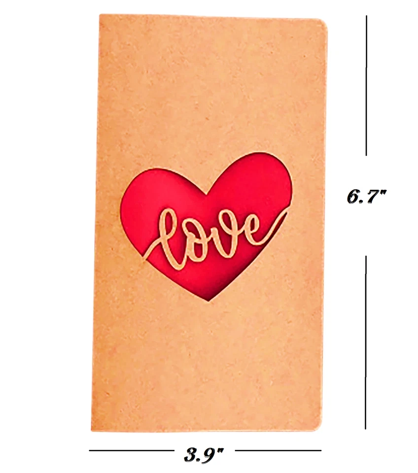 3x Valentines Day Card Love Card with Envelope Heart Shape Anniversary Cards - Image 4 of 4