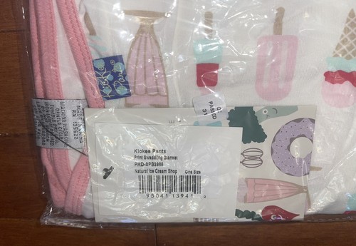 Kickee Pants Bamboo Girl Natural Ice Cream Shop Swaddling Blanket Swaddle New - Picture 2 of 5