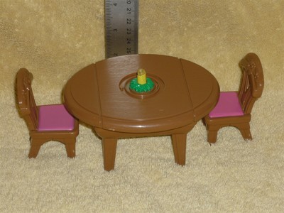 Dollhouses Toys Hobbies Fisher Price Loving Family Dollhouse Brown Dining Table Chairs Light Candle Lot