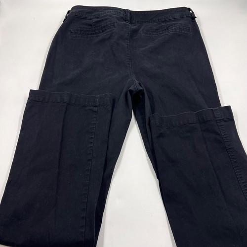 Old Navy Womens Chino Pants Size 8p Black Bootcut Cotton Stretch Button Dark - Picture 6 of 10