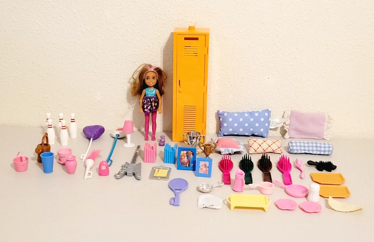 49 Piece Lot Barbie Doll Accessories Chelsea Doll Broom Locker