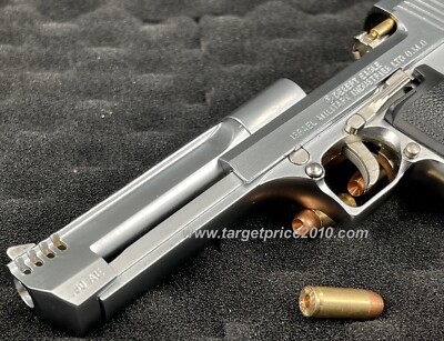 1:2 SCALE MINIATURE DESERT EAGLE L6 .50AE IN SILVER WITH 4