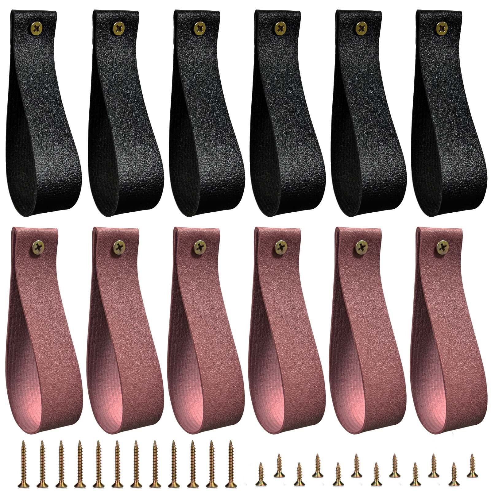 12 Pack PU Leather Curtain Rod Holder Straps for Hanging Curtains