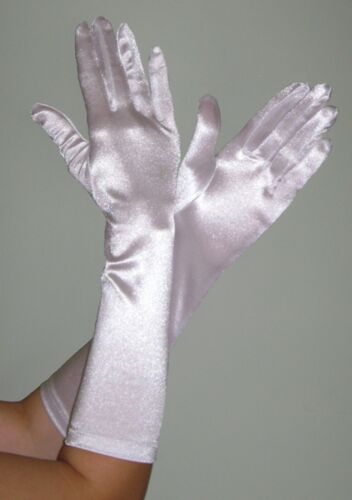 Closeout ELBOW Length Stretch SATIN Gloves WHITE - Picture 1 of 1