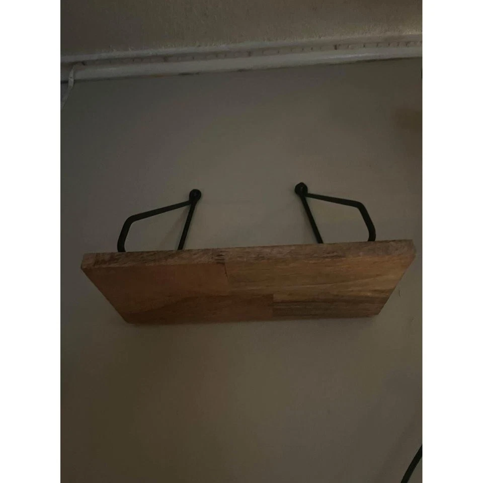 木制书架带黑色金属挂线 — 第 4/4 张图片