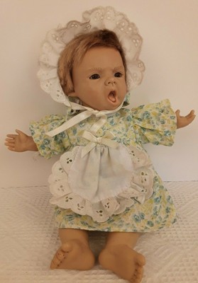 Berenguer 10 Baby Doll Cloth Body Blond Hair Brown Eyes Green
