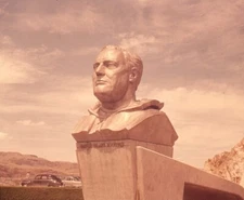 Vintage Stereo Realist Photo 3D Slide GRAND COULEE Dam FDR Bust 7P Wide