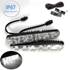 Universal Fit Grille Bumper DRL 6 LED White Running Fog Light Bar Driving Lamp A