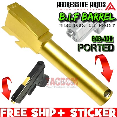 AGGRESSIVE ARMS B.I.F PORTED COMPENSATED Barrel for GL0CK 43 - 43x
