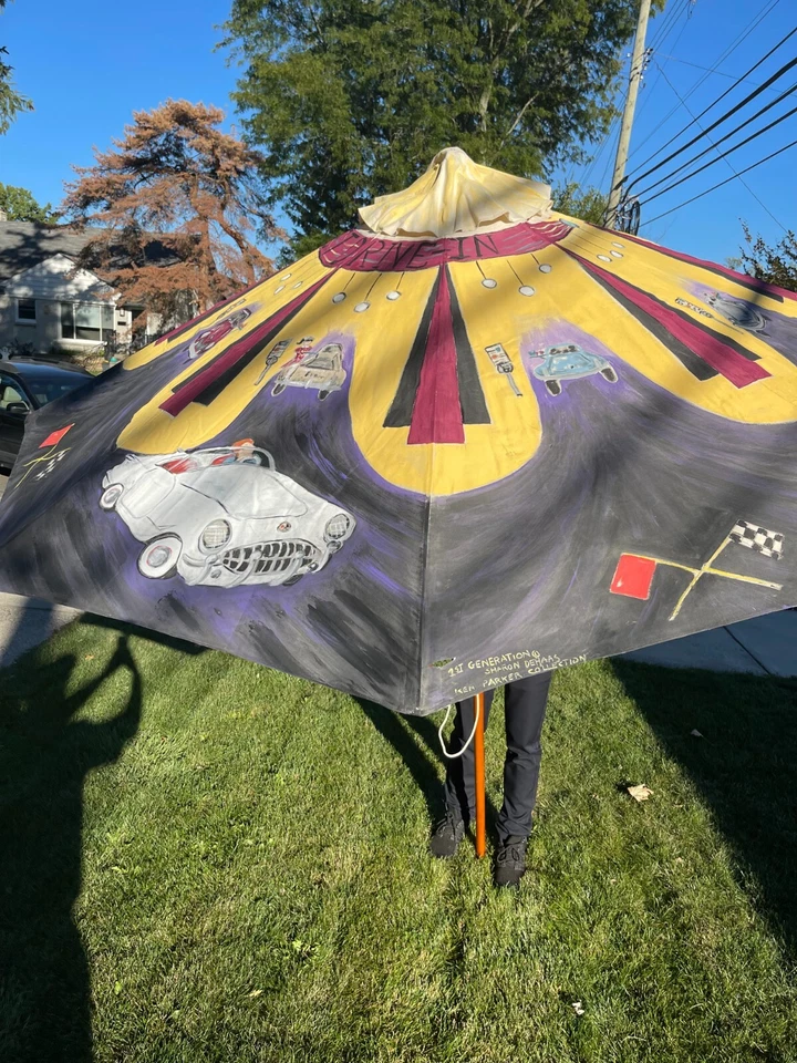 Guarda-chuva Corvette com tema pintado à mão - Sharon Dehaas - Coleção Ken Parker - Imagem 2 de 4