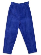 1950S CORDUROY COTTON TROUSER Capri HIGH WAISTED BLUE RANCH