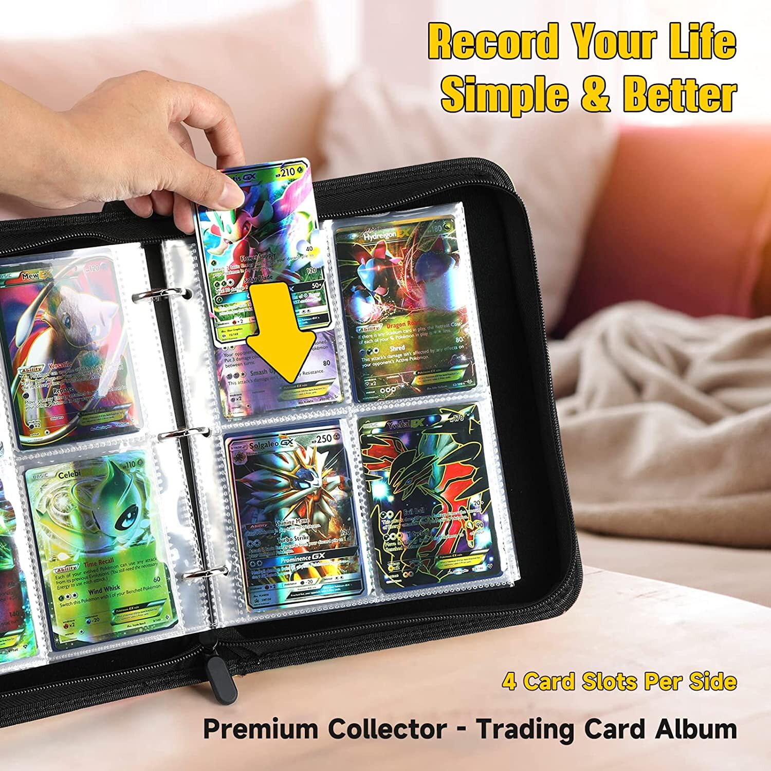LYAILOOGXL Pokemon Sammelalbum | 400 Karten Kapazität Mit Wasserdichter Oberfläche