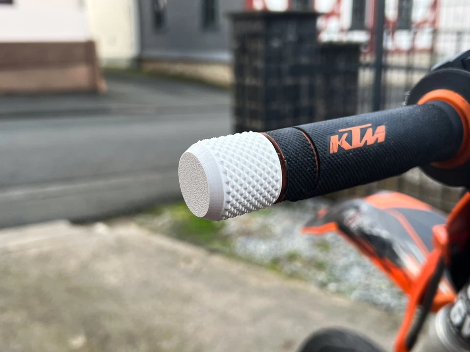 Lenkerenden / Bar Ends Universal für Motorrad (Enduro / Supermoto) | WEISS - Bild 2 von 3