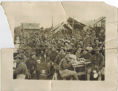Real Photograph Fort Riley Kansas At Mess WWI Era White Border Photo 8. ...