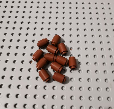 LEGO Rundstein Zylinder offen rotbraun 12 Stück Brick Round Open Stud 3062b R3
