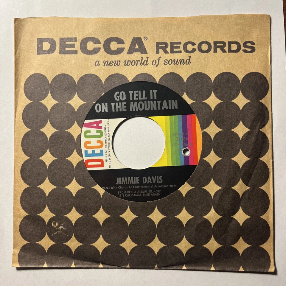 CHRISTMAS 45: Jimmie Davis – Go Tell It On The Mountain / It's Christmas Time 64 Foto 3 de 4
