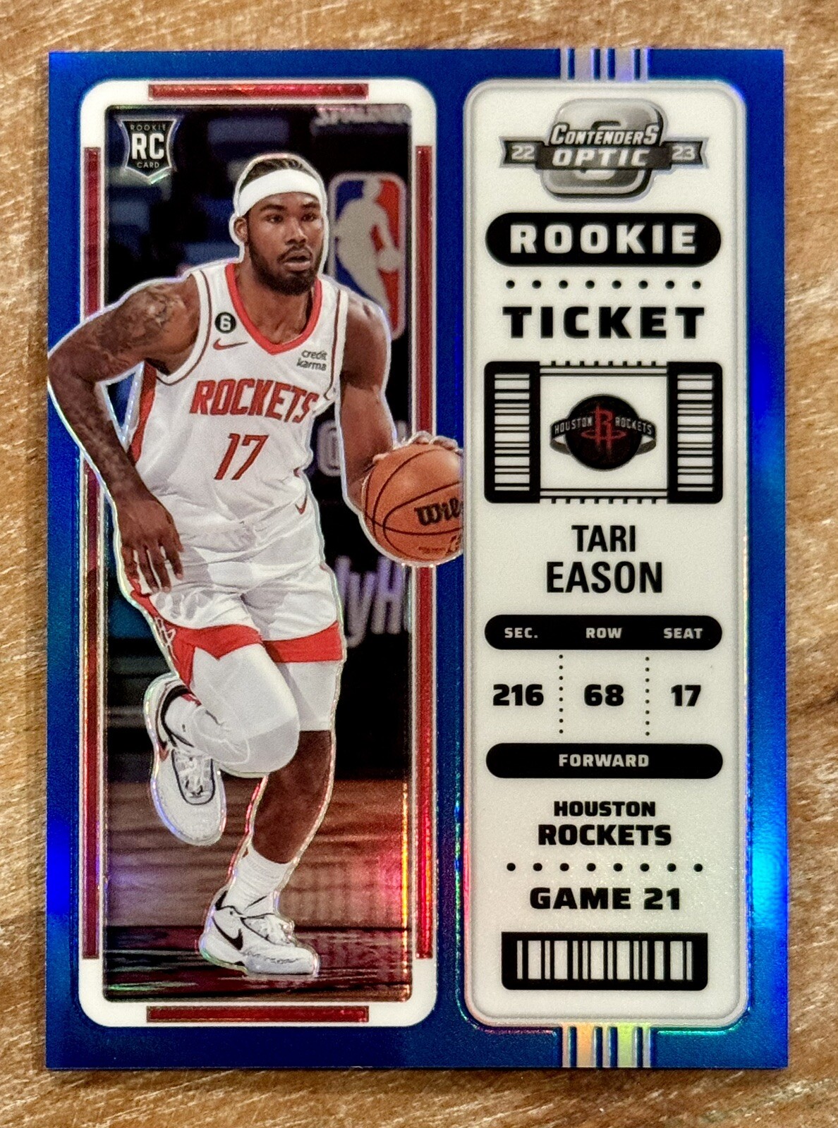 Tari Eason 2022-23 Contenders Optic 10 Rookie Ticket Blue Prizm RC # /99