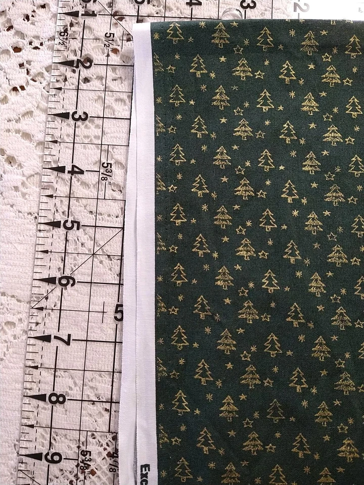 Metallic Gold Trees on Green Fabric by Joann 100% Cotton 21" x 44" - Image 2 of 3