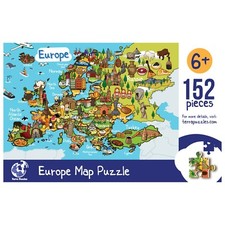 Europe Illustrated Map Wooden Jigsaw Puzzle for Children and Adults - 152-Piece