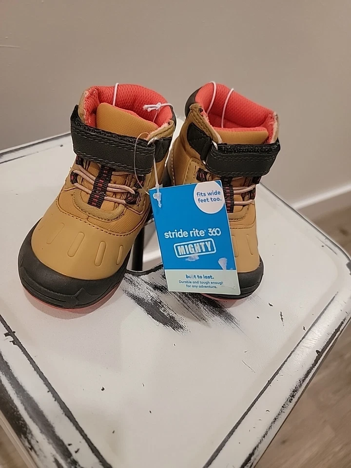 NUEVO CON ETIQUETAS Stride Right 360 6 meses Nebraska Botas/Zapatos Amarillo Miel Foto 2 de 4