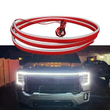 For Chevrolet Silverado Scan Start Up Car LED Hood Light Strip DRL White Running