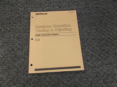 CAT Caterpillar 3406 Vehicular Engine Owner Operators Operation Testing Manual