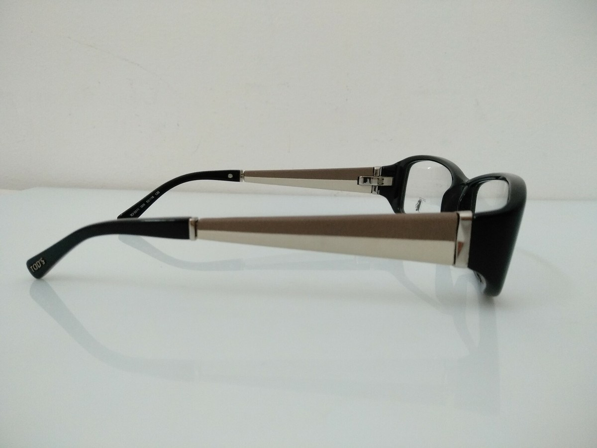 Lunettes TOD'S 5011 - Monture Plastique Noir Et Barre Marron Beige - Neuf Avec étiquettes - Italie