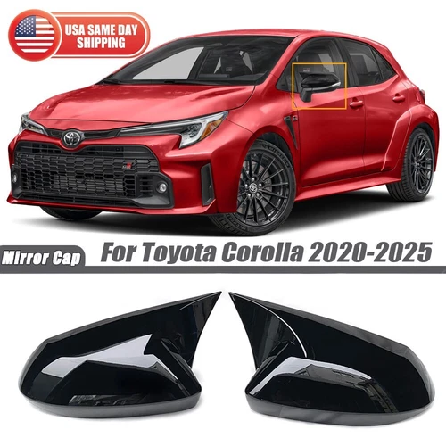 2020-2025 Toyota Corolla M Horn Style Gloss Black Side Mirror Cover Cap Sport