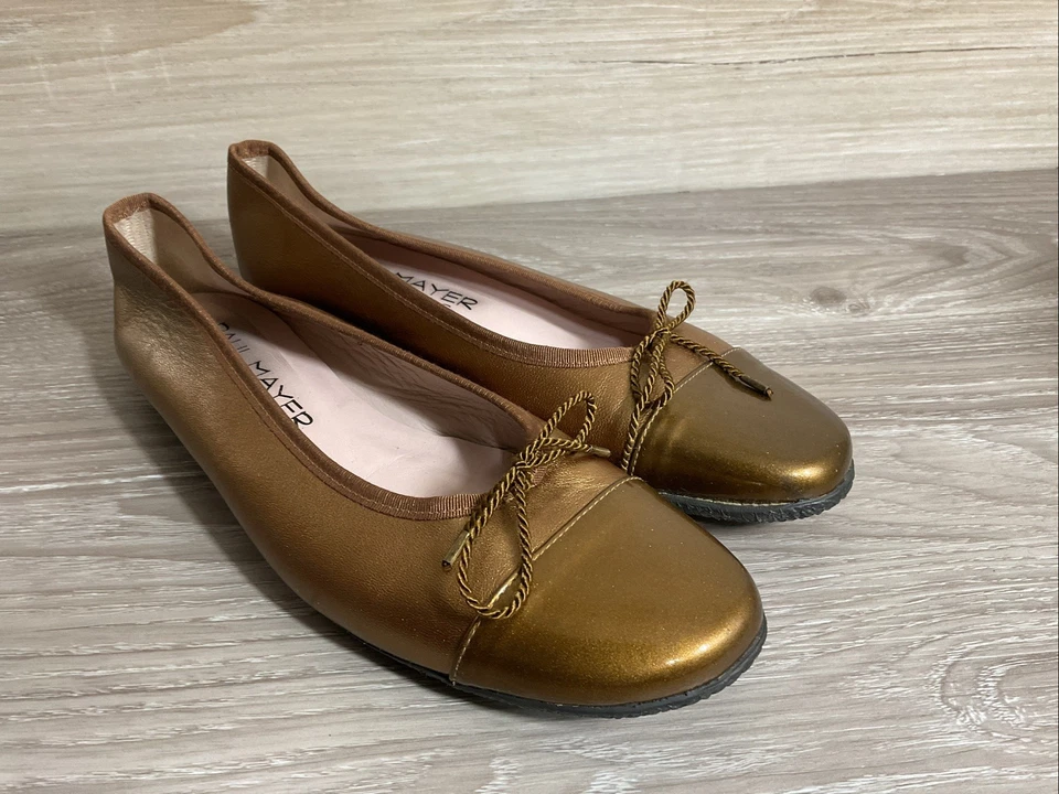 Paul Mayer Attitudes Ballet Pisos Oro Puntera Arco Detalle Mujer Talla 10 Foto 2 de 4