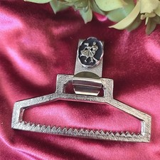 Vintage 50s Dancing Belt Clip Towel Holder Silver Tone Metal