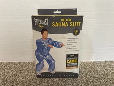 Everlast Deluxe Sauna Suit Size LG/XL Blue 2 Pc Pants Jacket NEW in Box Fitness