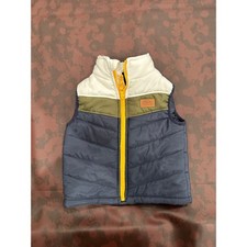 Eddie Bauer Kids Puffer Vest Navy Blue Green Cream Colorblock 24M Outerwear