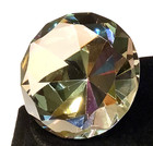 Big SMOKEY Diamond Rainbow PAPERWEIGHT Crystal Faceted Glass 3.5” diameter — photo 2