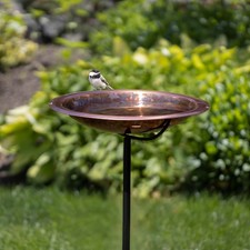 Pure Copper Bird Bath Hand Finished Bowl with Multiprong Garden Pole Free ShipUS