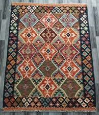 Tribal Handmade Afghan/Turkish Kilim Rug, Wool Aztec Kilim Rug,Size 193x150 CM