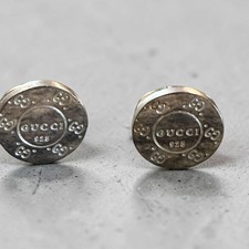 Gucci Sterling Silver Round Logo Cufflinks wi...